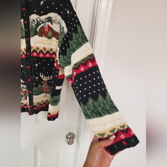 Christmas Ugly Sweater Cardigan Sz 22/24 - Picture 10 of 16
